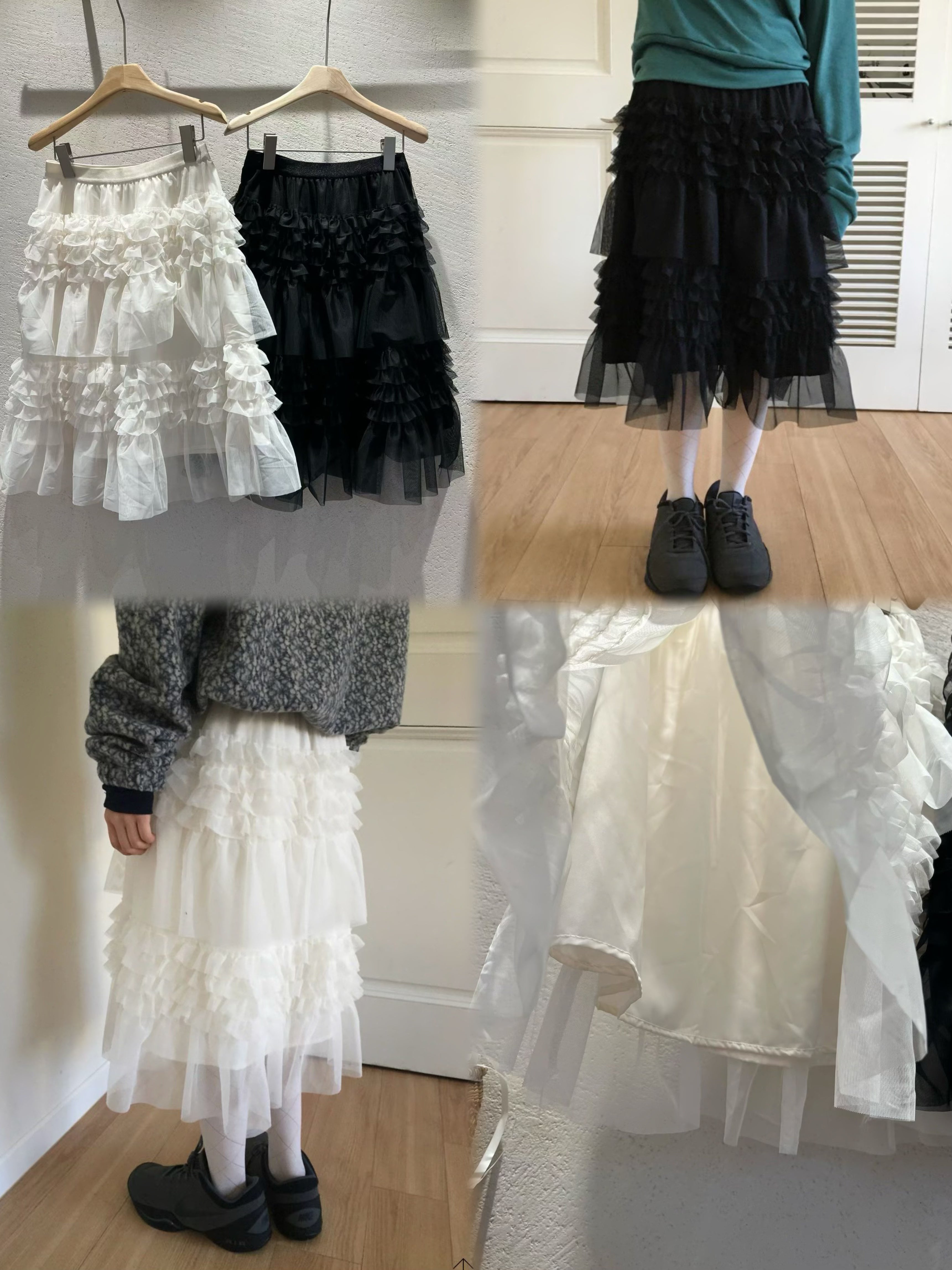 【新品優惠】ruffle紗紗中長蛋糕裙丨2 col