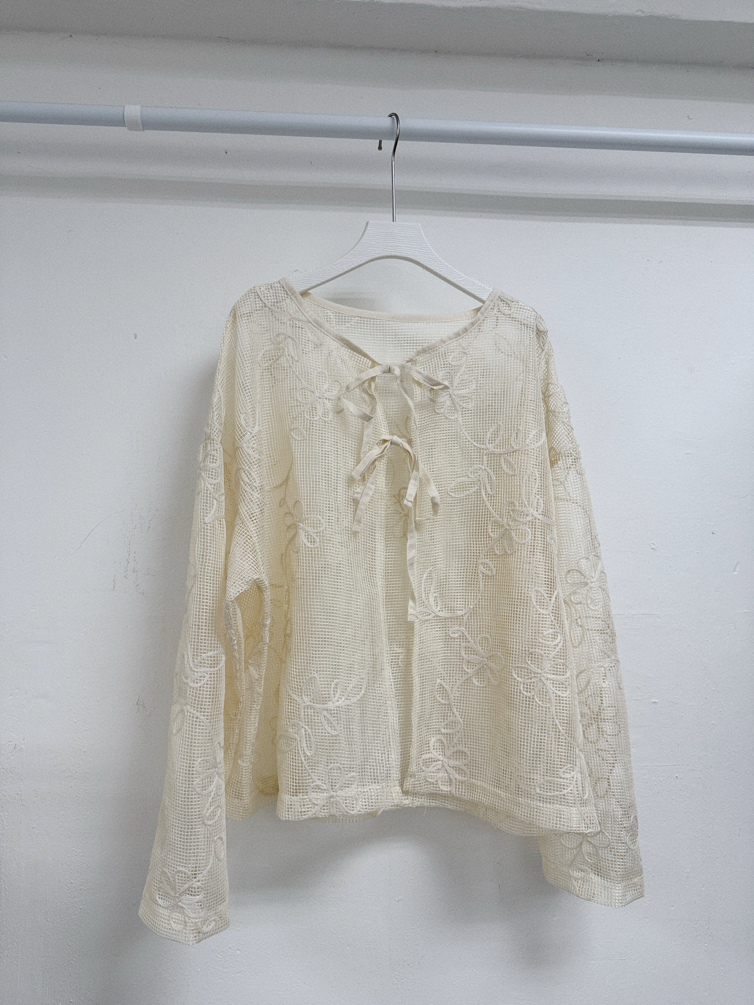 繡花網網綁帶外搭(長款)