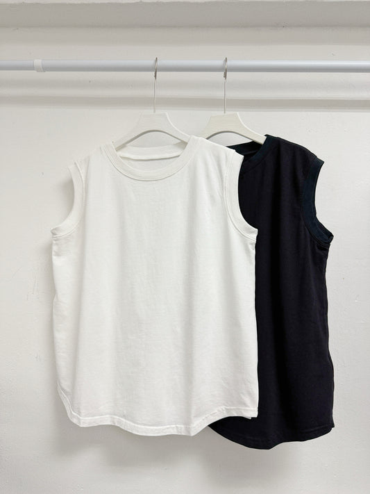 basic圓領包邊背心丨2 col