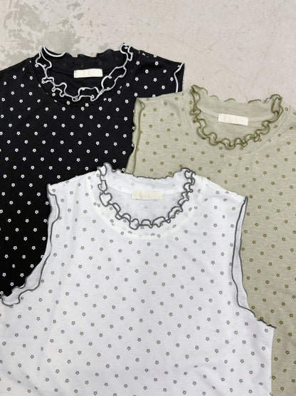 【SALE】✿花花雙層ruffle領背心丨3 col