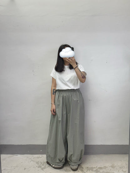 全橡筋嗦嗦闊褲丨綠