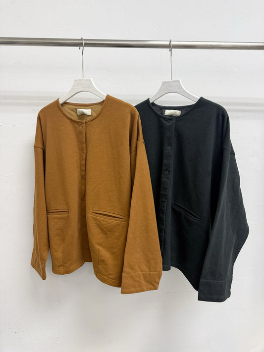 【SALE】珠地棉料啪啪鈕外套丨橙啡