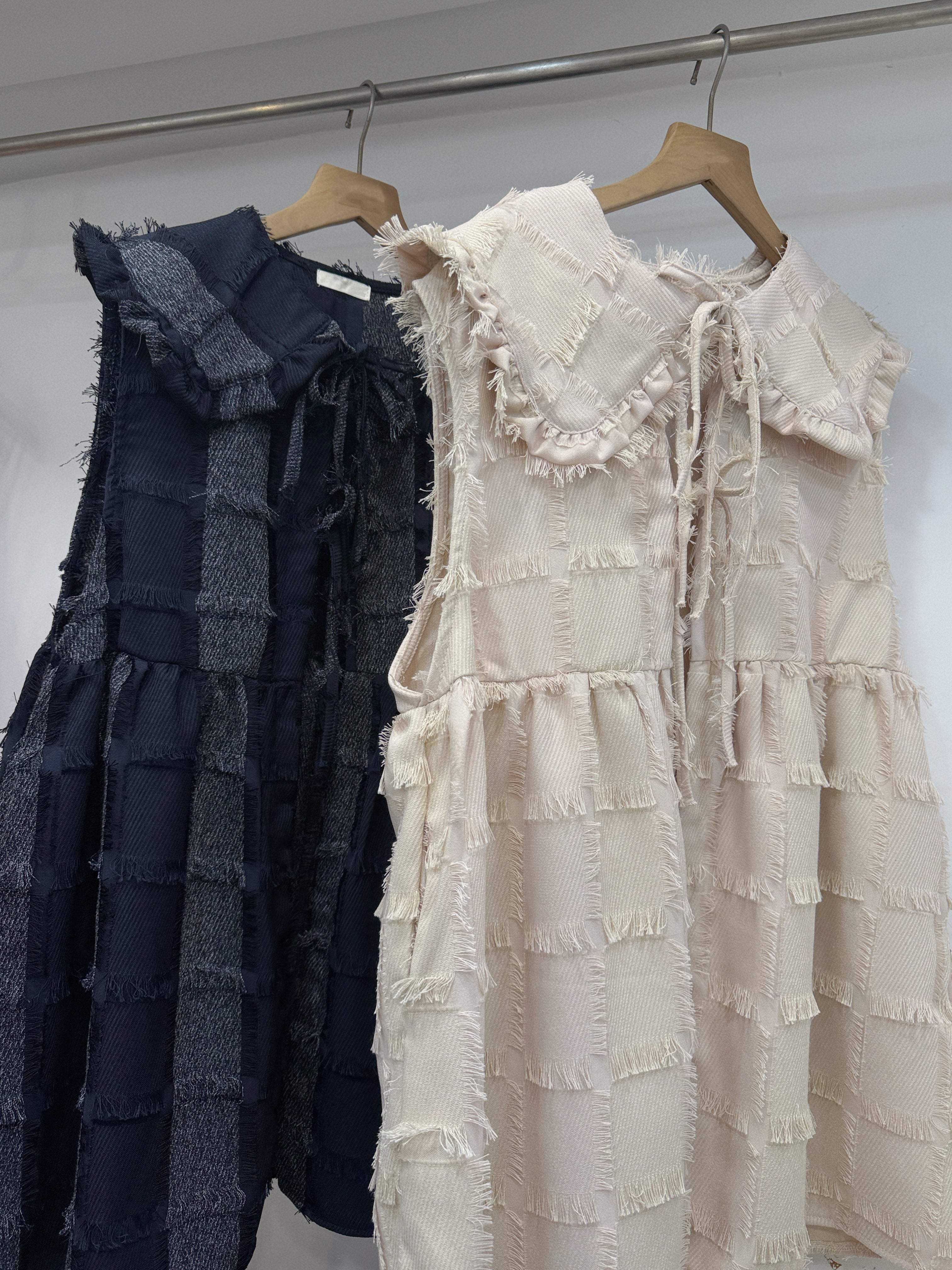 【新品優惠】流蘇可拆娃娃領格紋外搭丨4 col