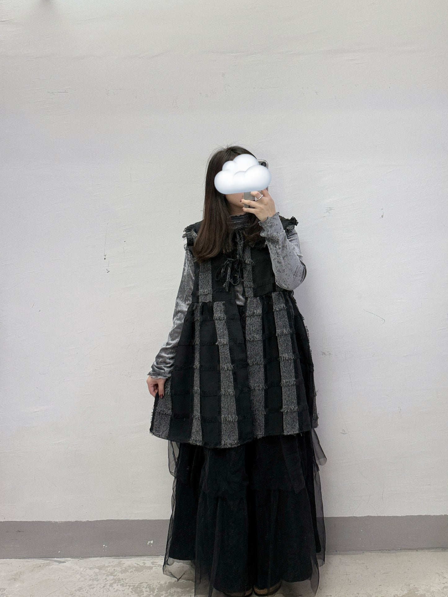 流蘇可拆娃娃領格紋外搭丨4 col