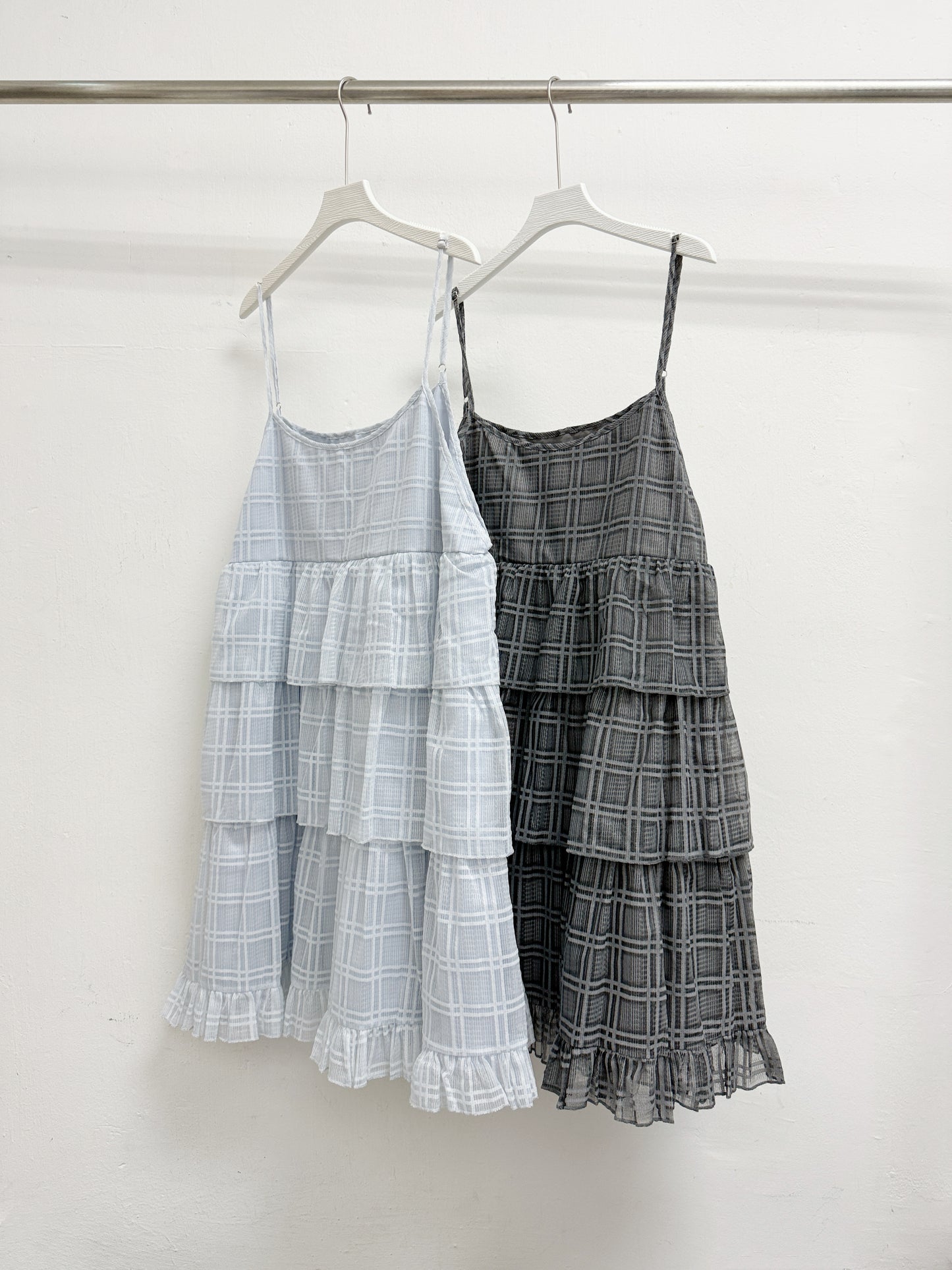 【SALE】格紋層層吊帶ops丨2 col