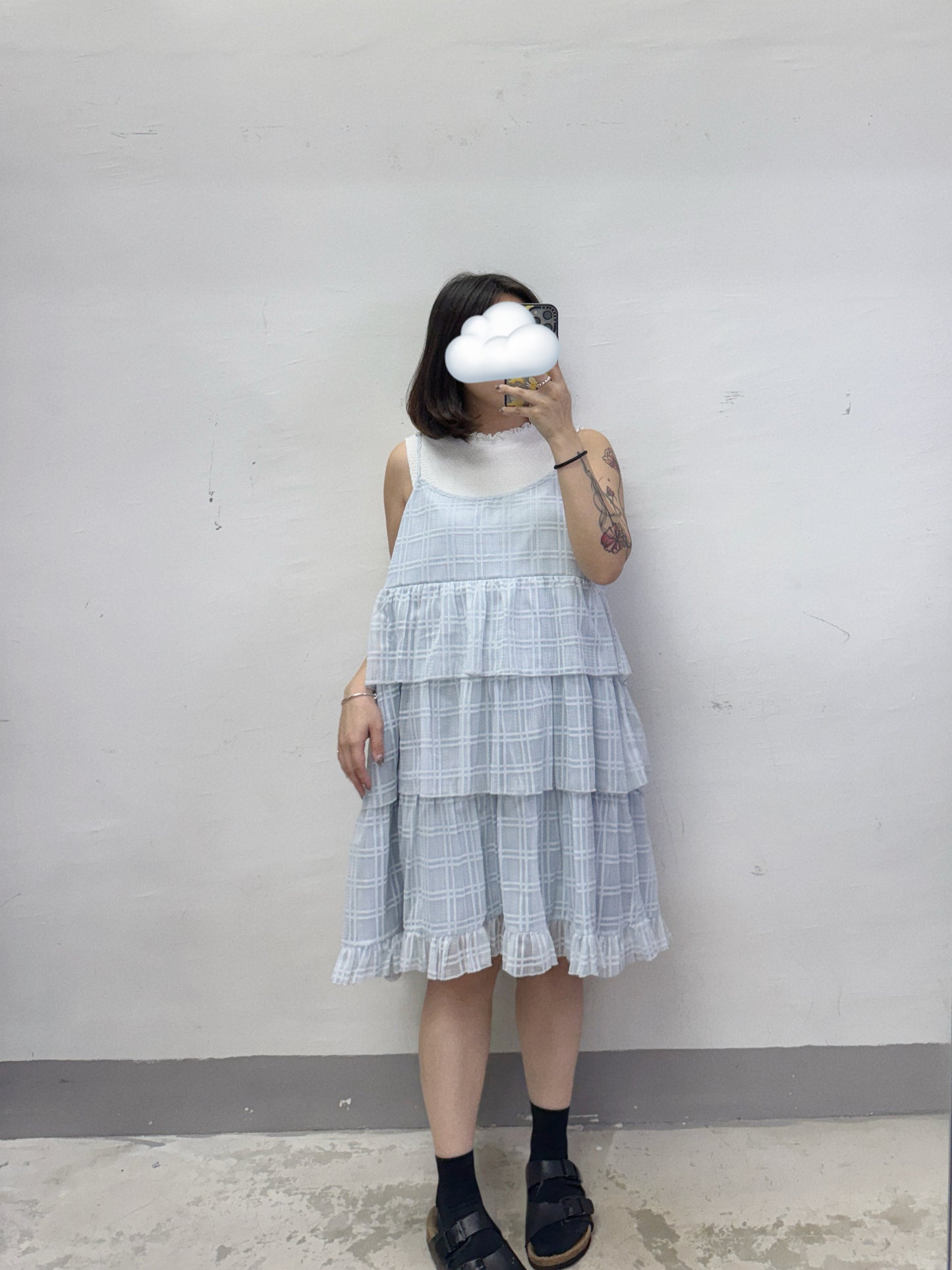 【SALE】格紋層層吊帶ops丨2 col