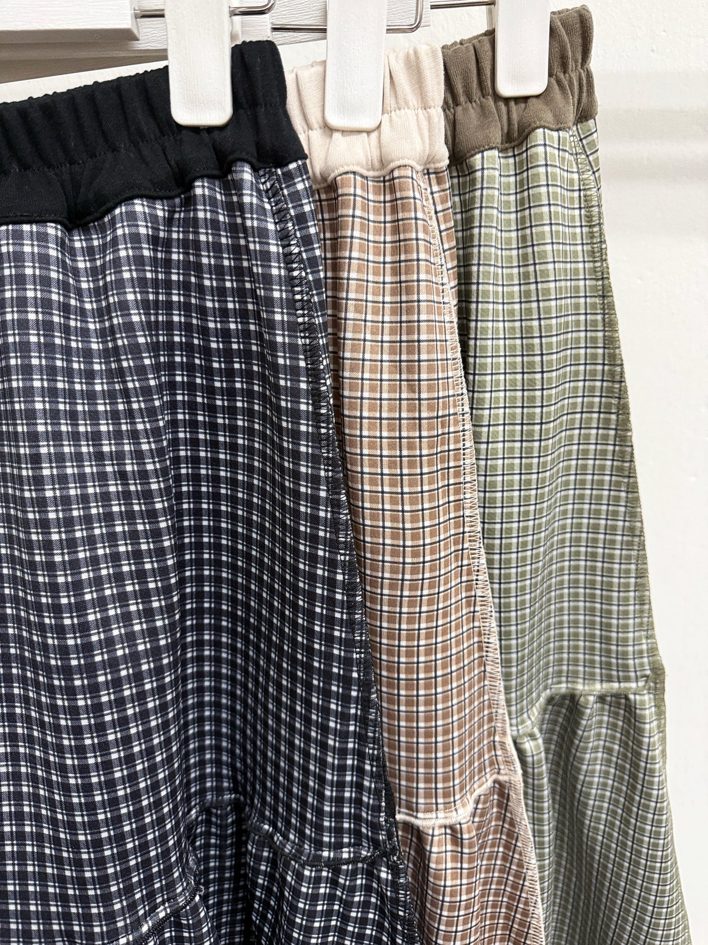 2-way ruffle邊格紋半身裙丨3 col