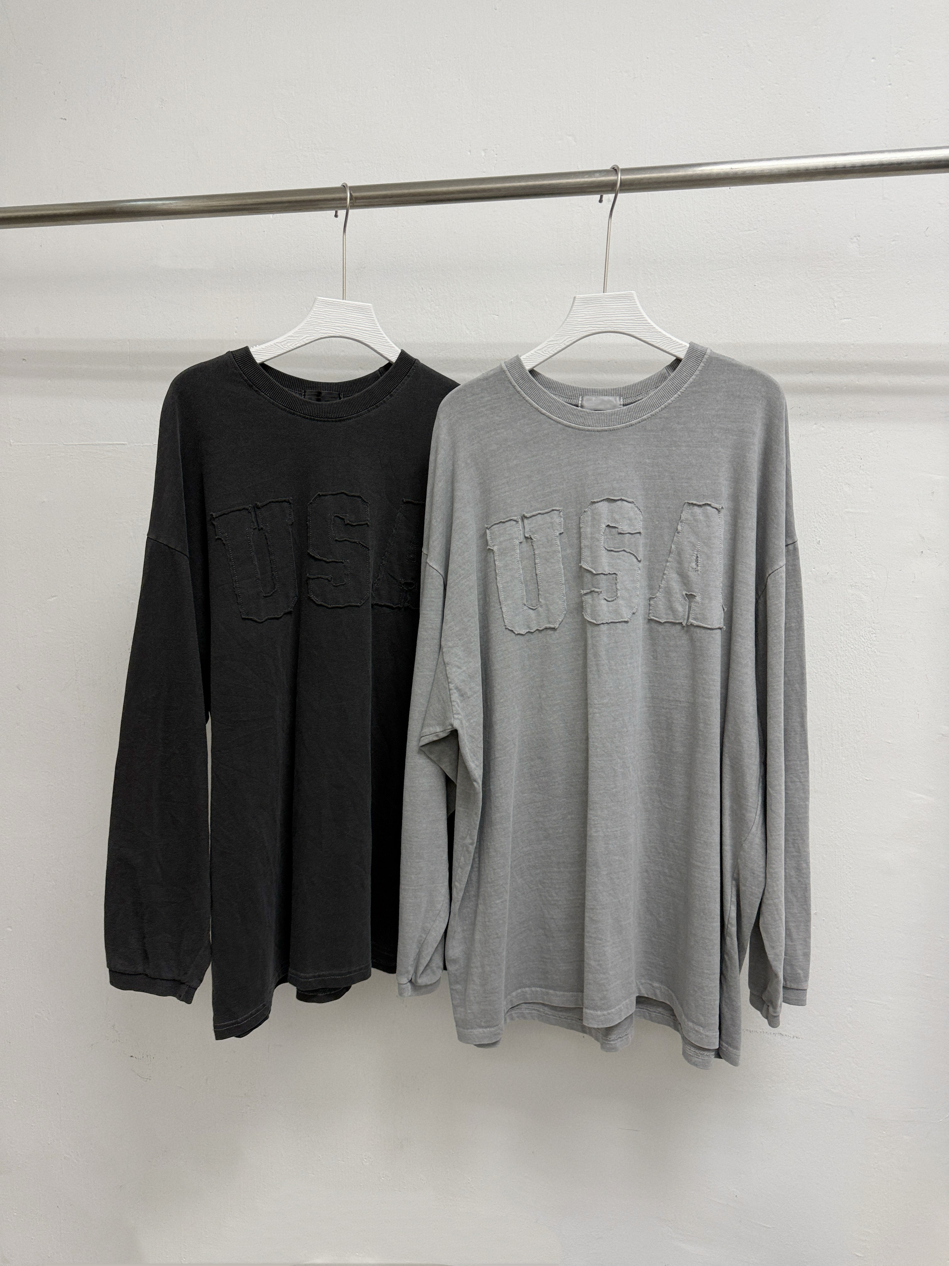 刺繡USA print top丨2 col