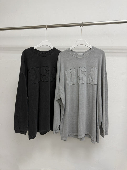 刺繡USA print top丨2 col