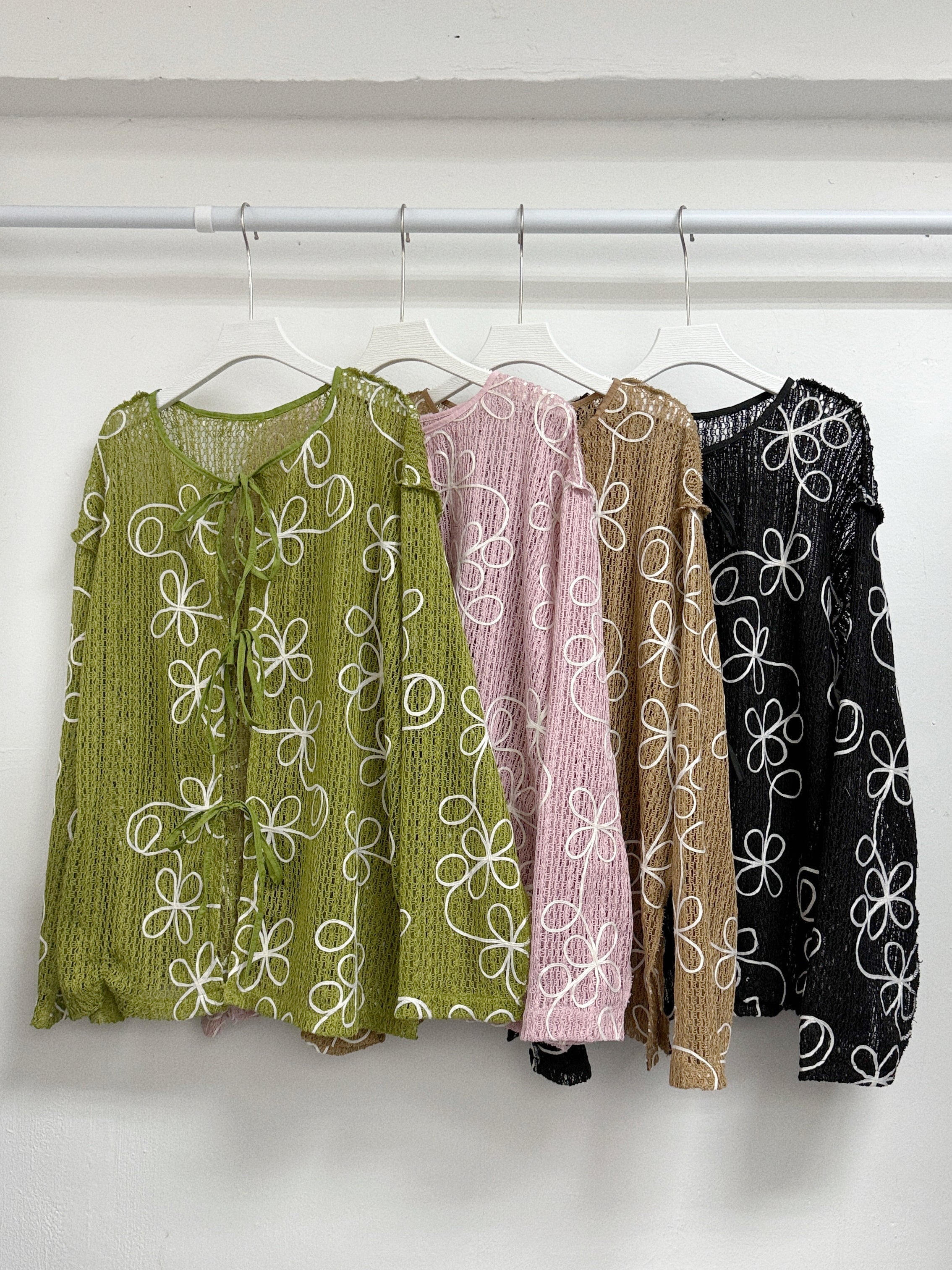 花花紋網網針織綁帶外襯丨4 col