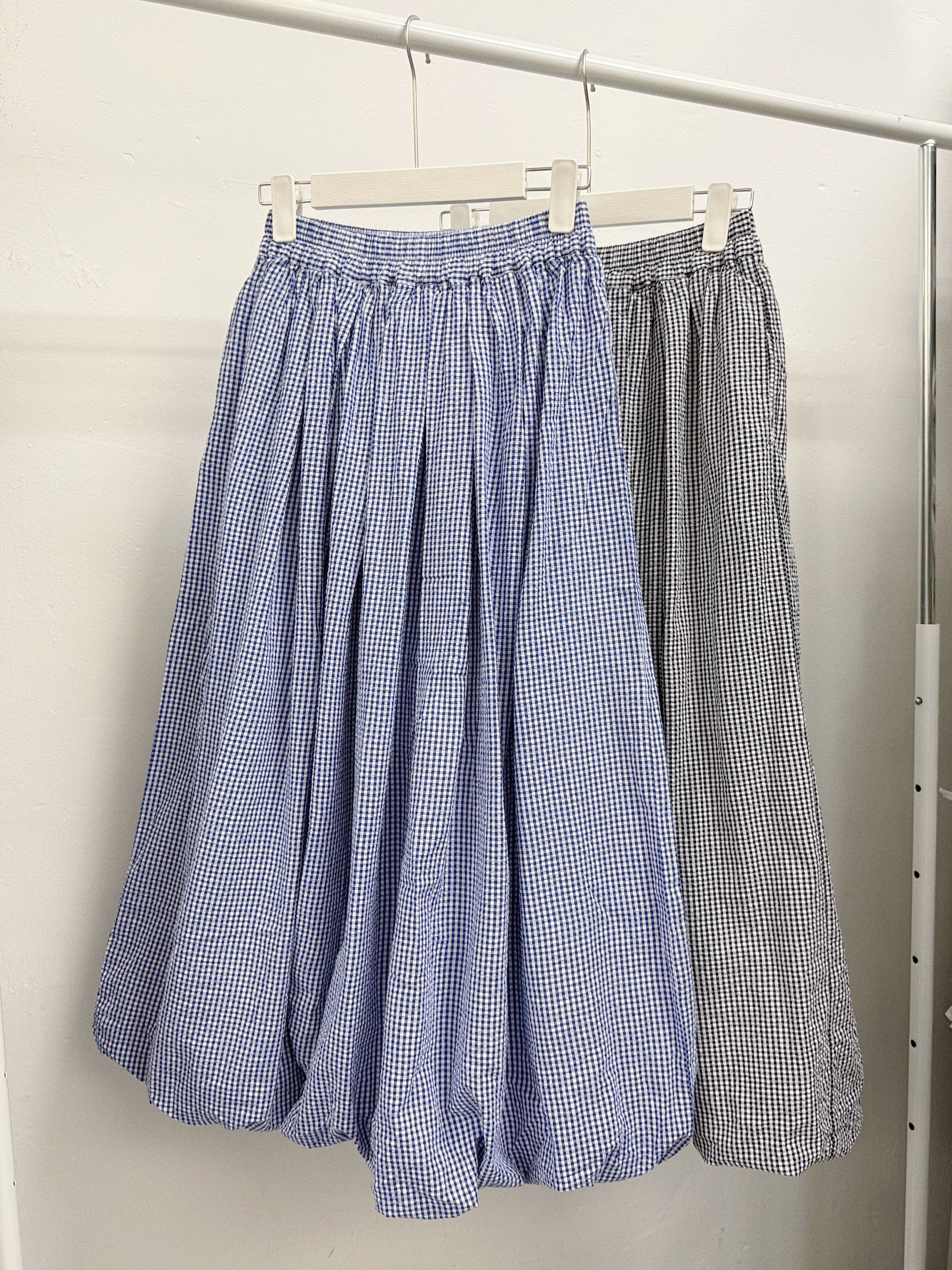 【SALE】泡泡底格仔半身裙丨2 col