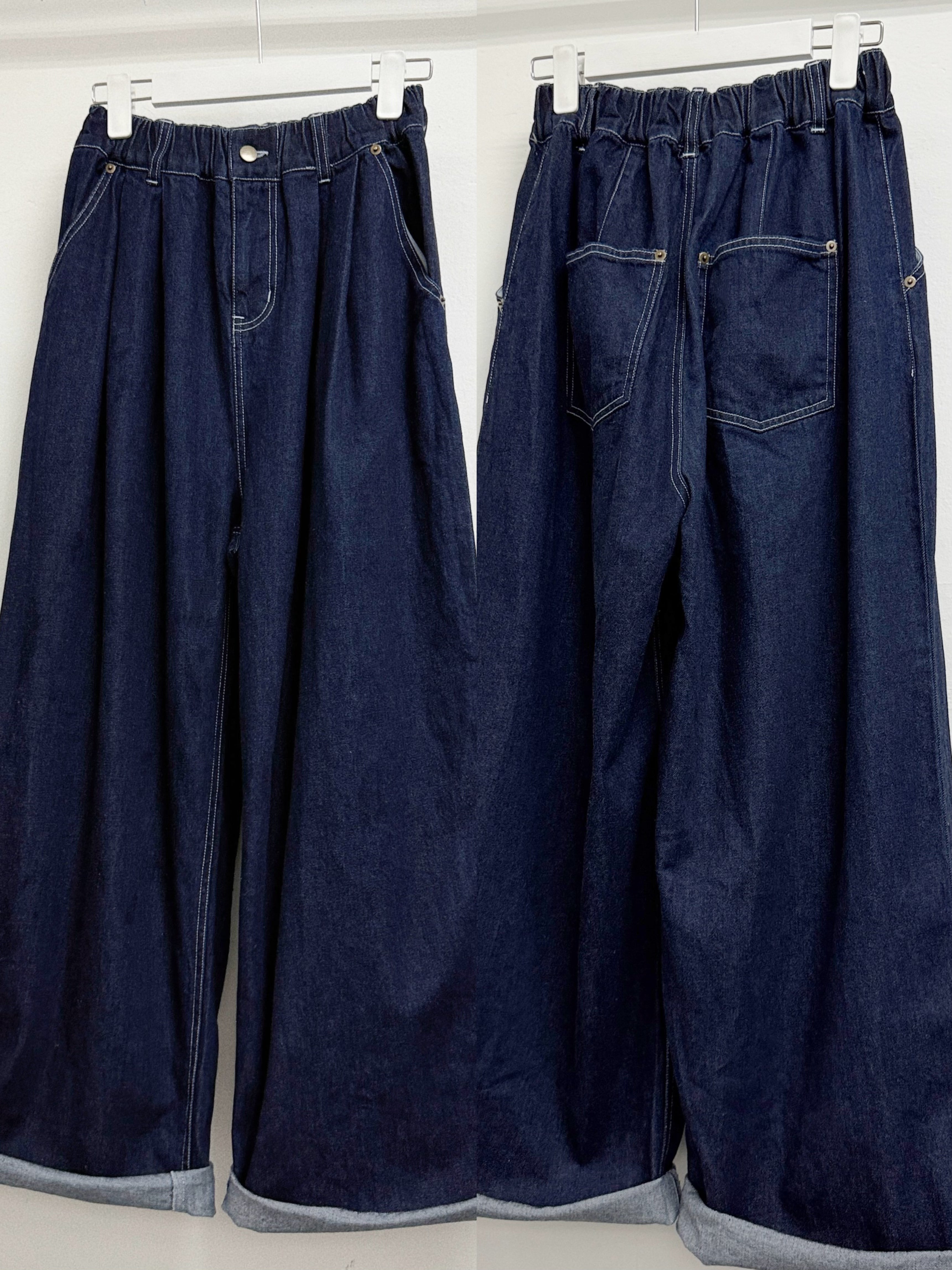 全橡筋牛仔闊褲