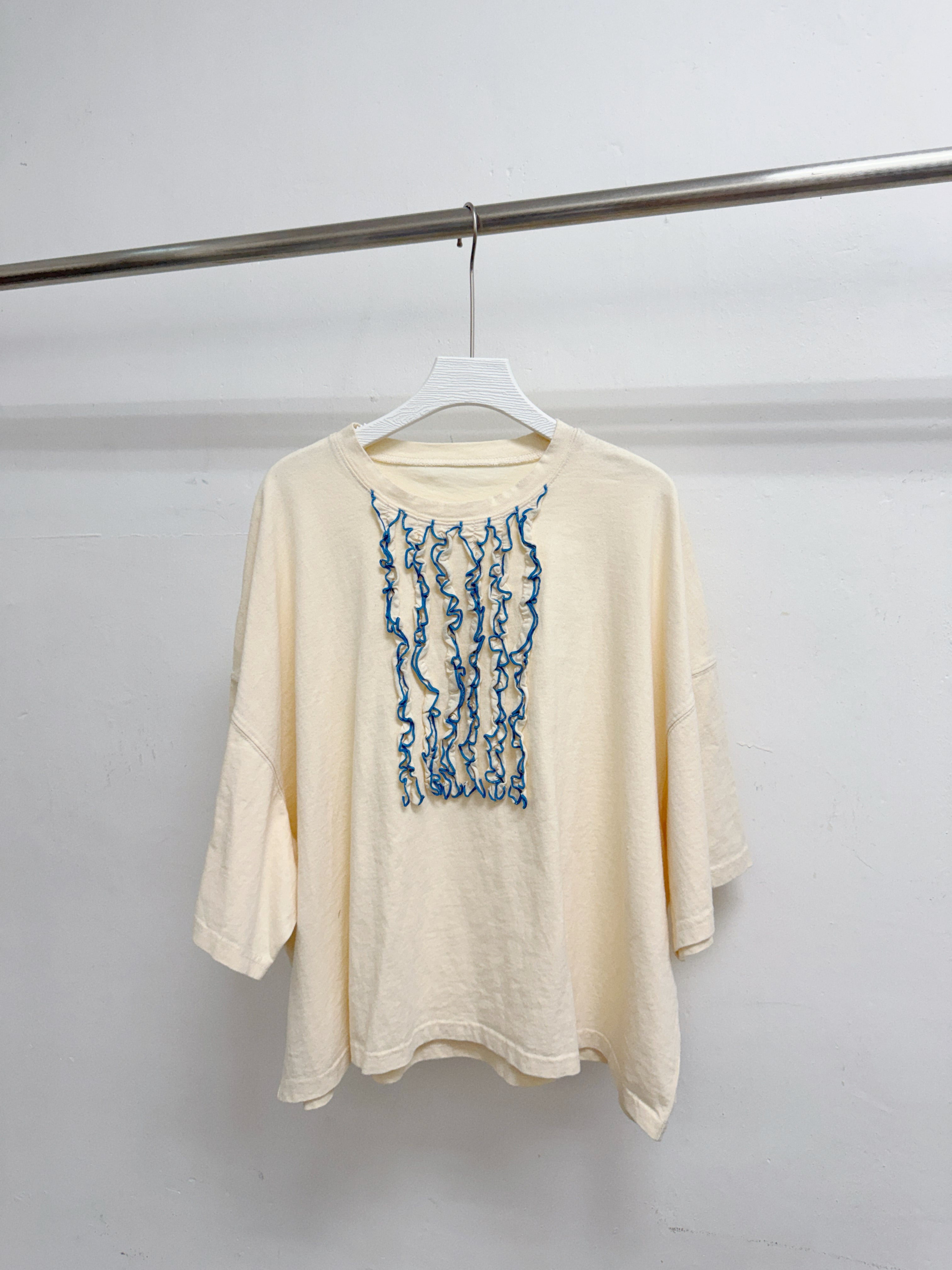 【SALE】撞色Ruffle闊型上衣