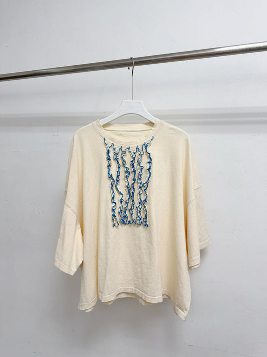【SALE】撞色Ruffle闊型上衣