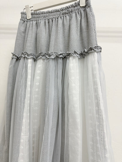 重工～條紋拼布紗裙