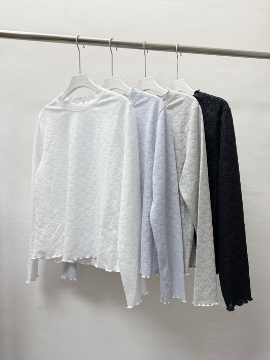 【SALE】花花紋basic打底top丨藍