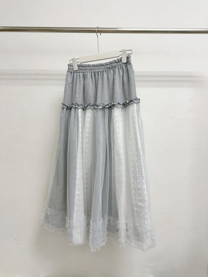 重工～條紋拼布紗裙