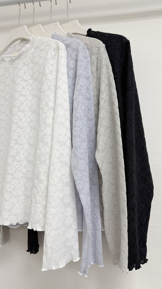 【SALE】花花紋basic打底top丨藍