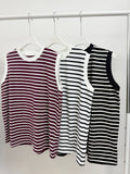 【SALE】basic棉料圓領條紋背心丨3 col