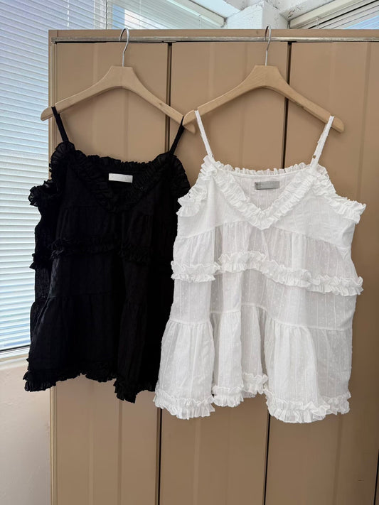 點點紋ruffle邊外搭丨2 col