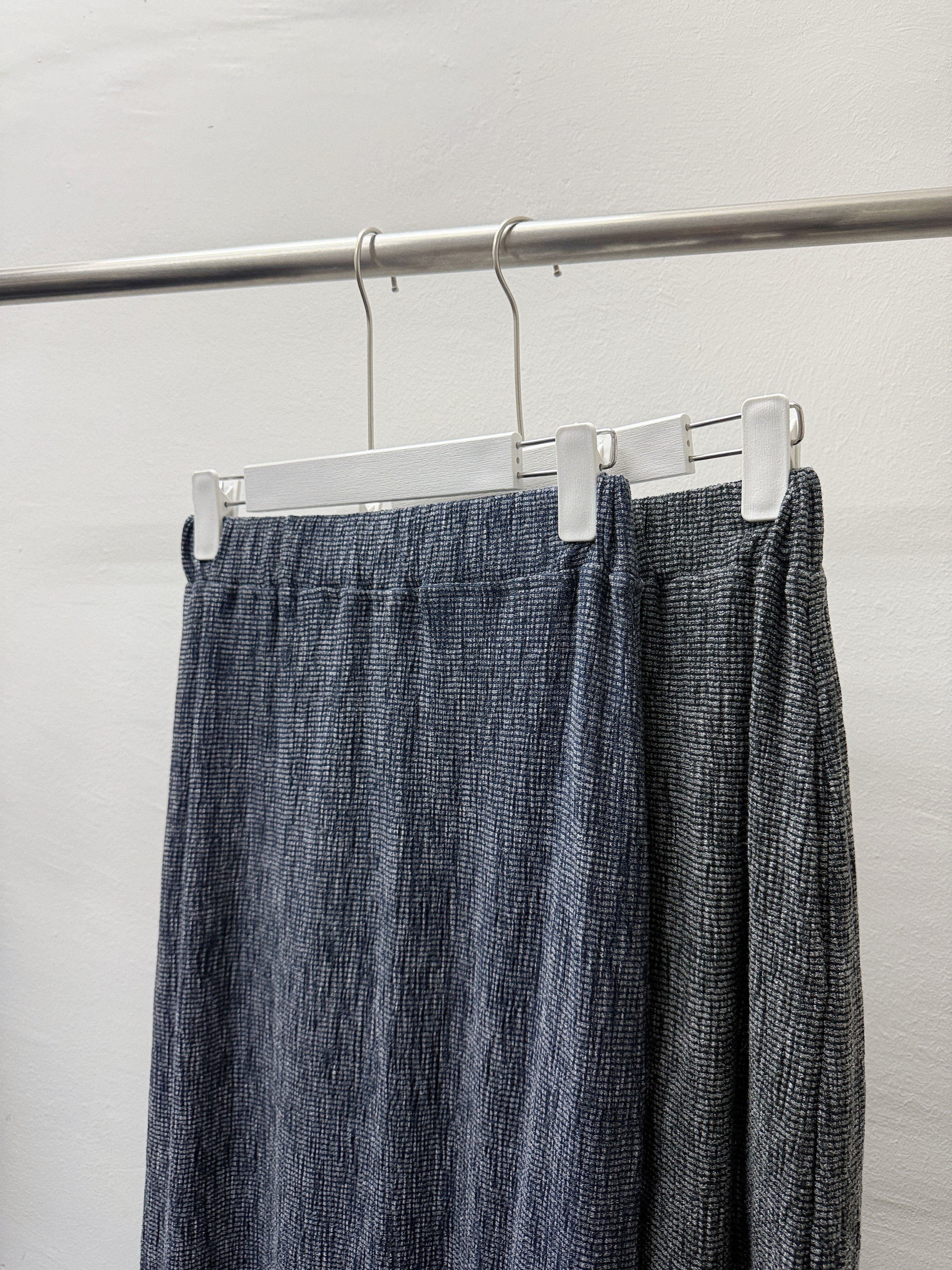 【SALE】混色側開叉半身裙丨藍