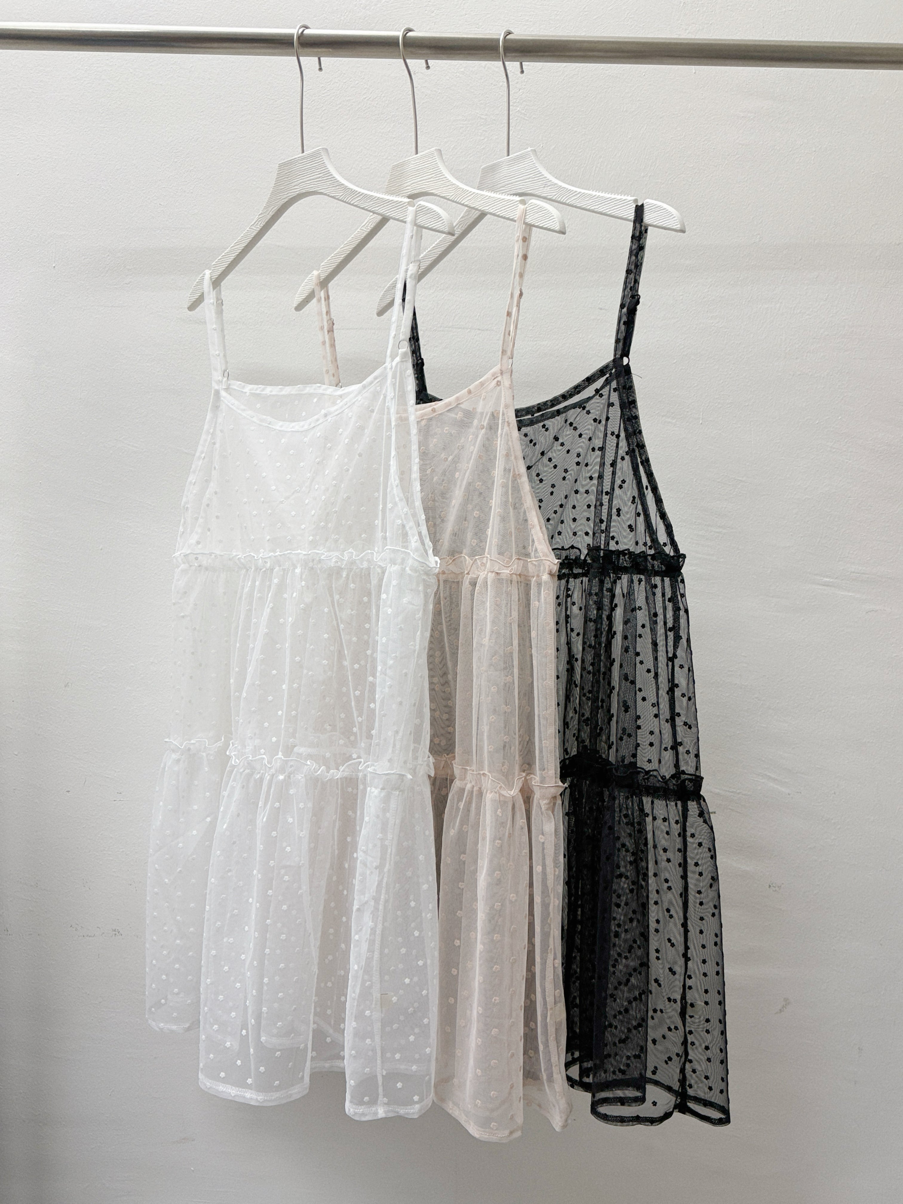 點點花紋透紗外搭丨3 col