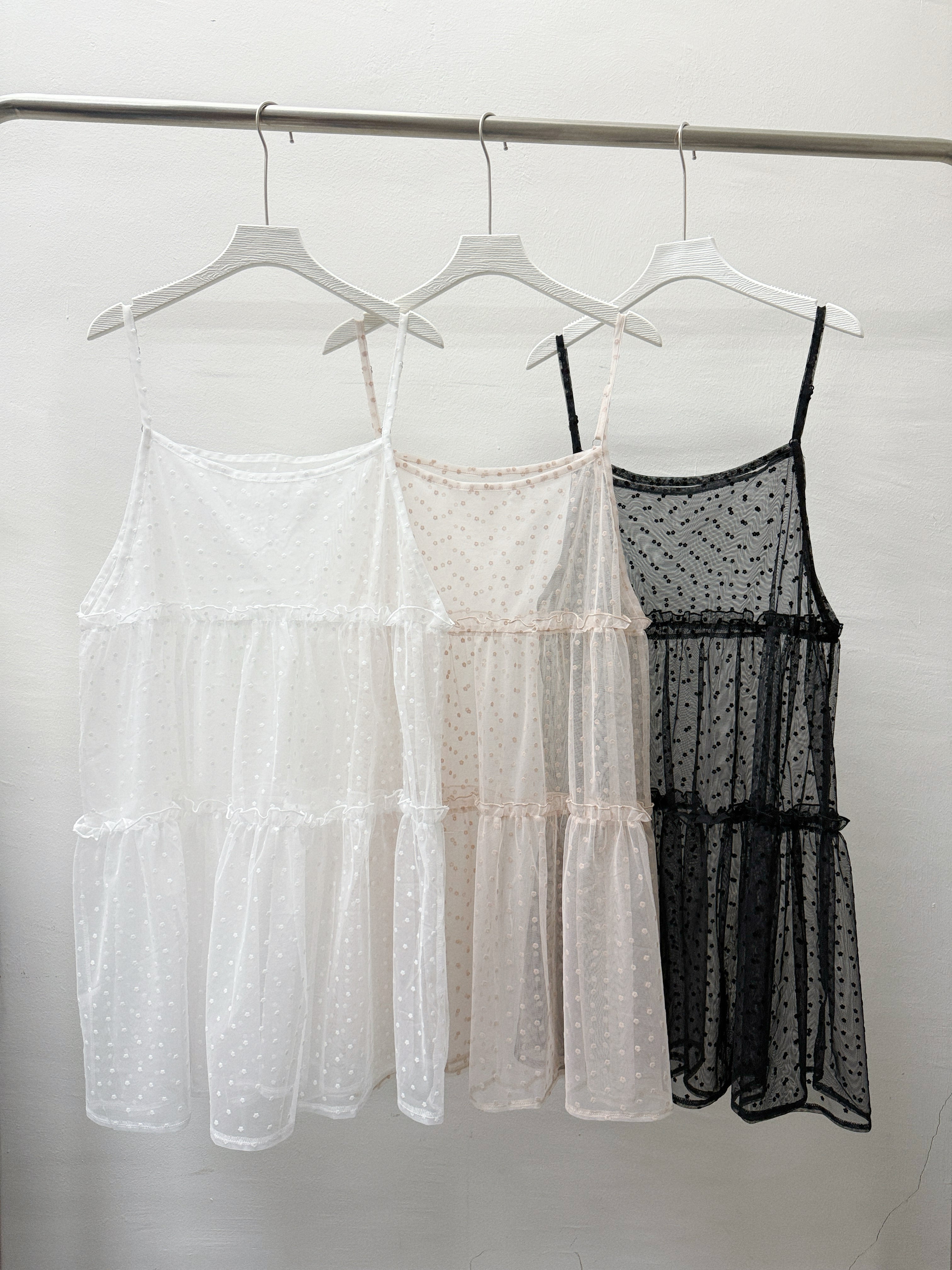 點點花紋透紗外搭丨3 col