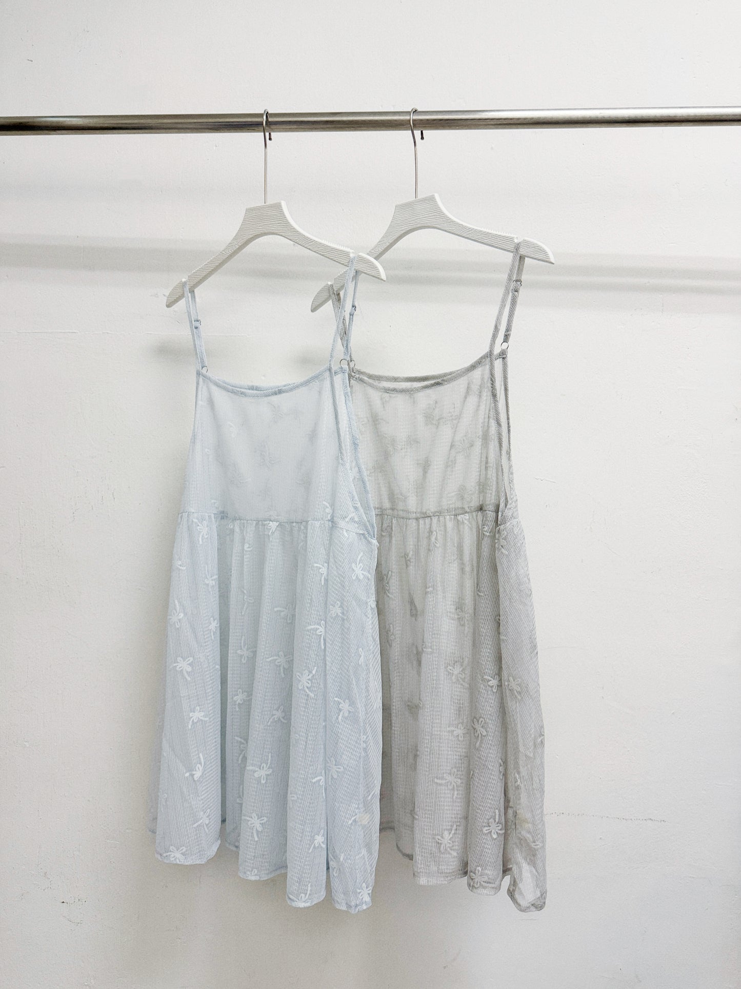 【新品優惠】花花暗直紋透透中長外搭丨2 col