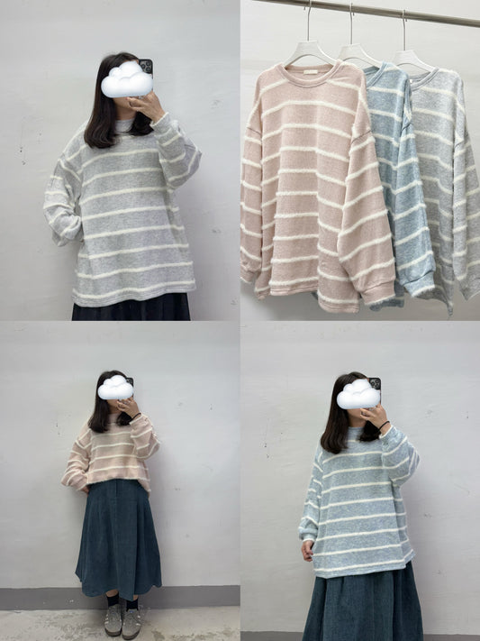 【SALE】針織條紋上衣丨3 col