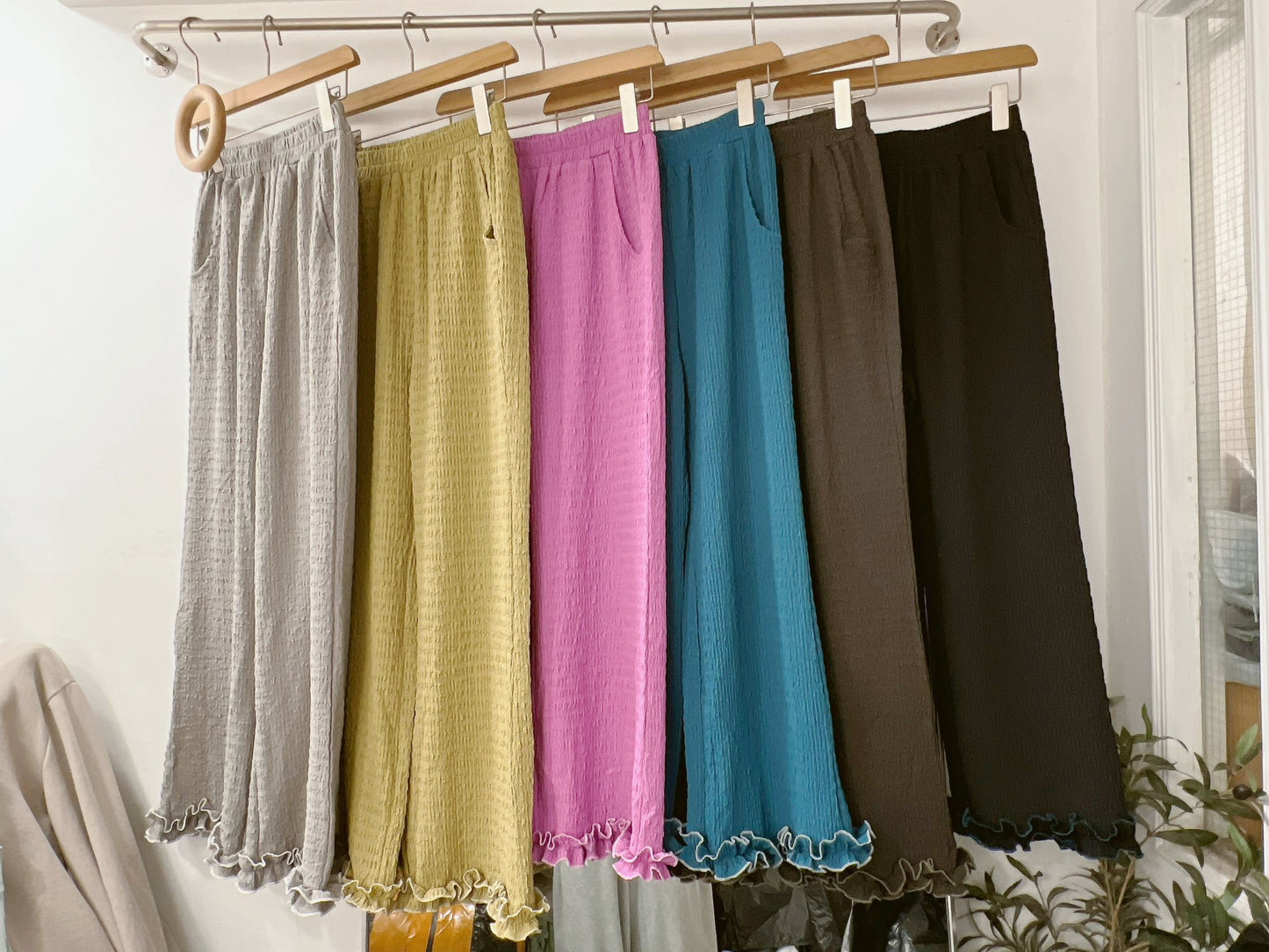 【新品優惠】日系褲腳ruffle邊樹紋褲丨6 col